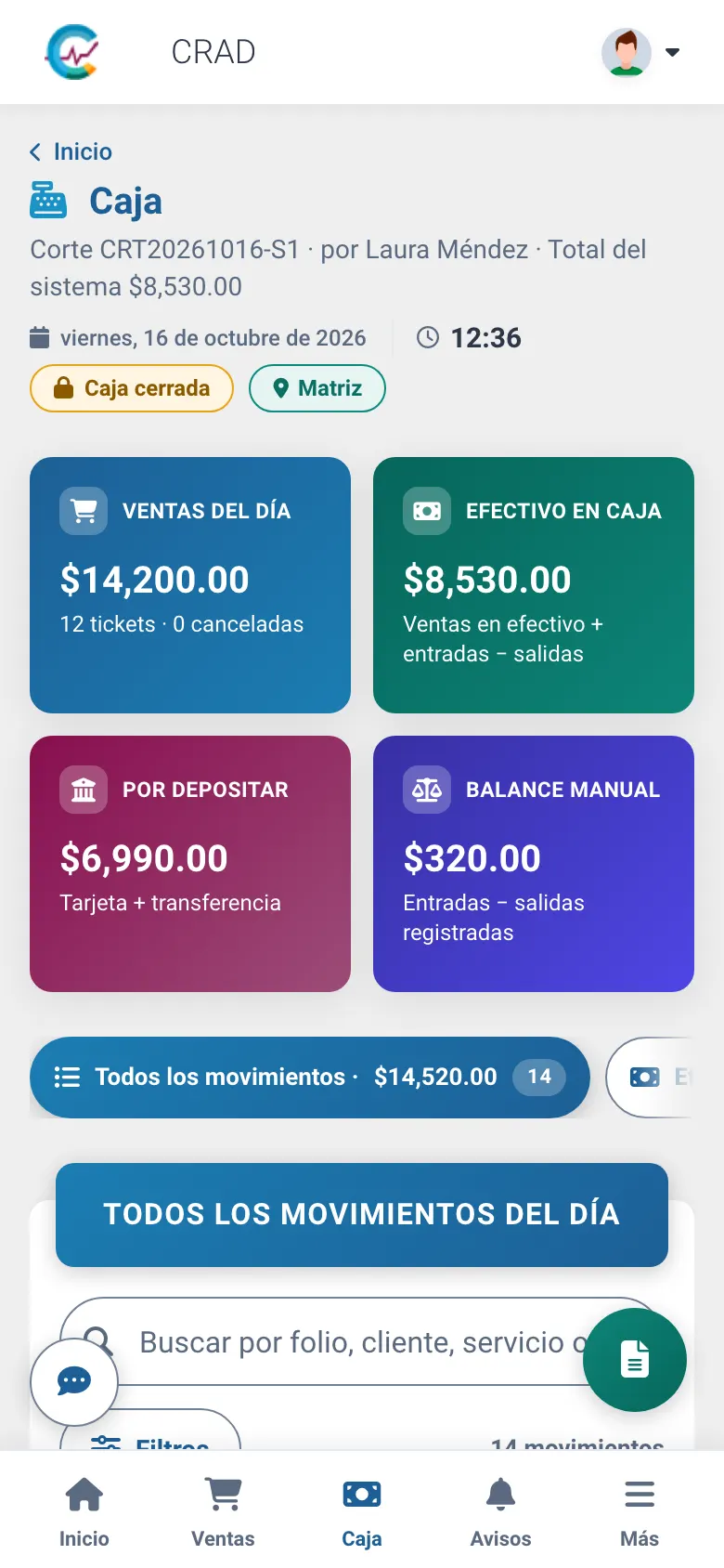 La caja en el teléfono