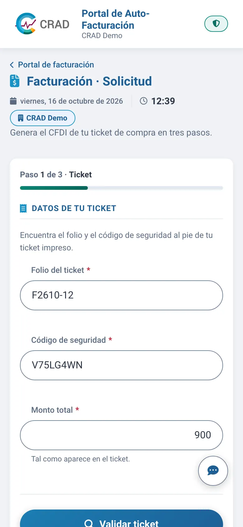 El portal de facturación en el teléfono del paciente